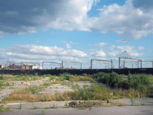Property survey planning for a former industrial redevelopment site near rail tracks in Hialeah Florida